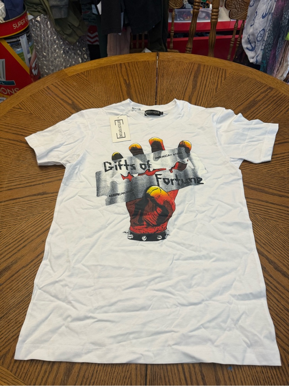 White Graphic 'Gift of Fortune' Short Sleeve Tee